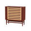 Meuble à bijoux vintage de style milieu du siècle en bois de cerisier à plusieurs tiroirs (42,72 po) – Assemblage à queue d'aronde, grand espace de rangement compartimenté pour bijoux et accessoires, tiroirs sans poignées à rainure en U