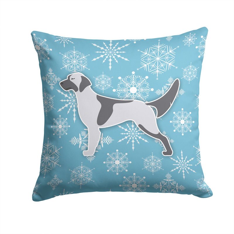 Coussin intérieur/extérieur en flocons d’hiver, H 14 po x l 14 po x P 3 po
