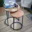 Adrienn Solid Wood Round Nest of Side End Tables