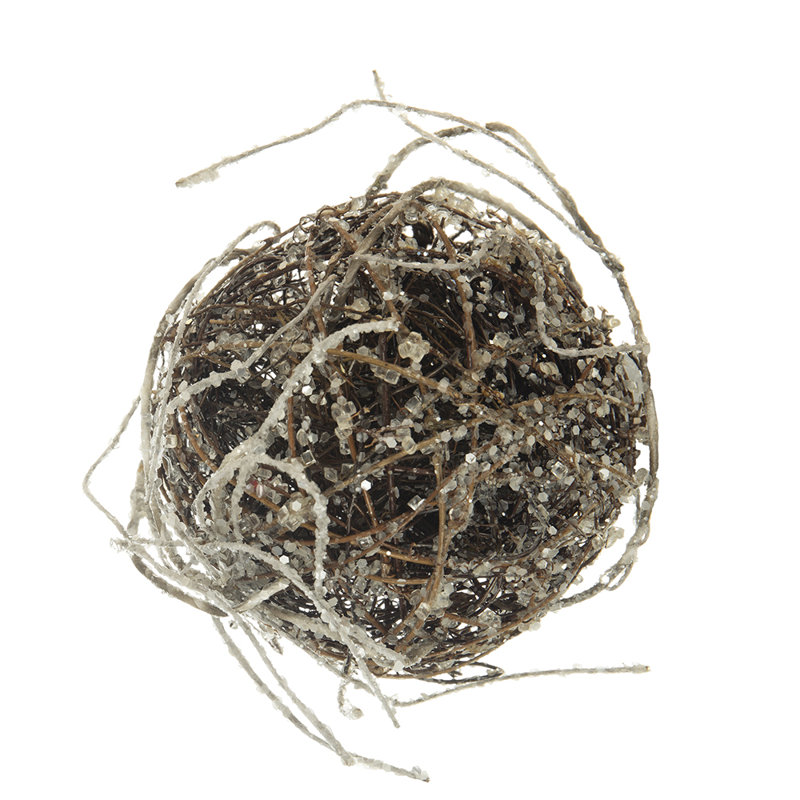 Iced Twig Ball  Set of 12  5"Dia.  Brown