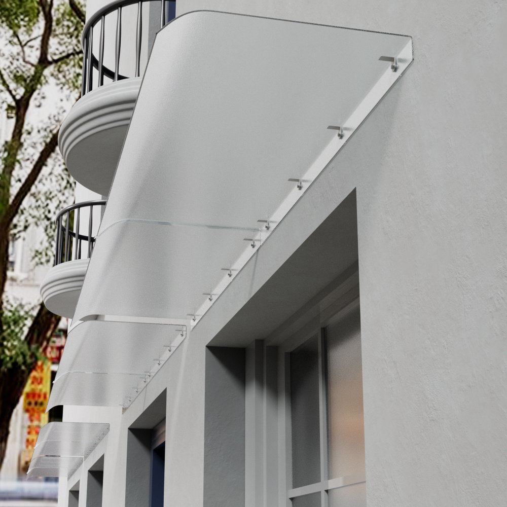 Dakota Fields Plastic Cover Retractable Freestanding Awning