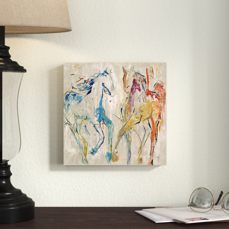 "Tolya Horse Dance" par Aniha, reproduction d'art sur toile, H 48 po x l 48 po x P 1,5 po