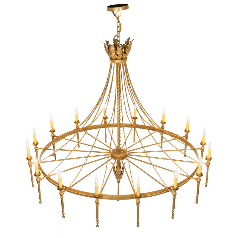 56" Wide Amaury 16 Light Chandelier, 54" H x 56" W x 56" D, Goldtastic, 16