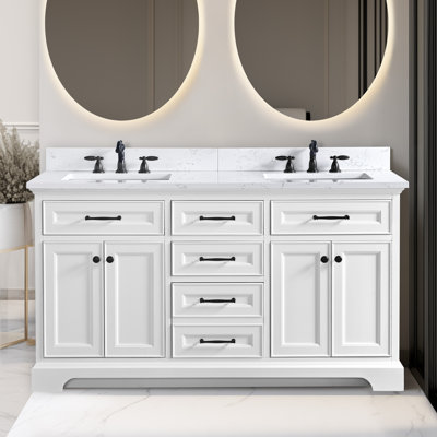 Ensemble de meuble-lavabo double 60 po Aanayah