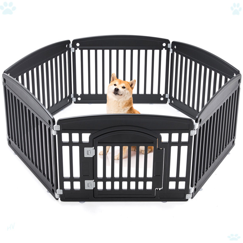 Clôture pliante pour chien, Noir, noir, noir, noir