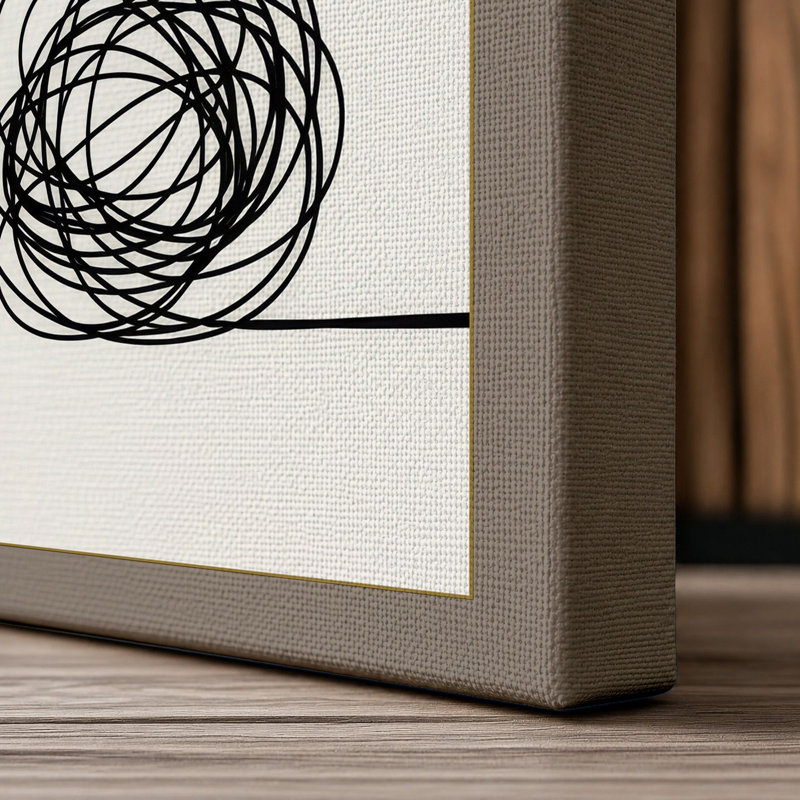 Order and Chaos Minimalist - Wrapped Canvas, 36x24 - 91.4 x 61.0 cm, Taupe Border