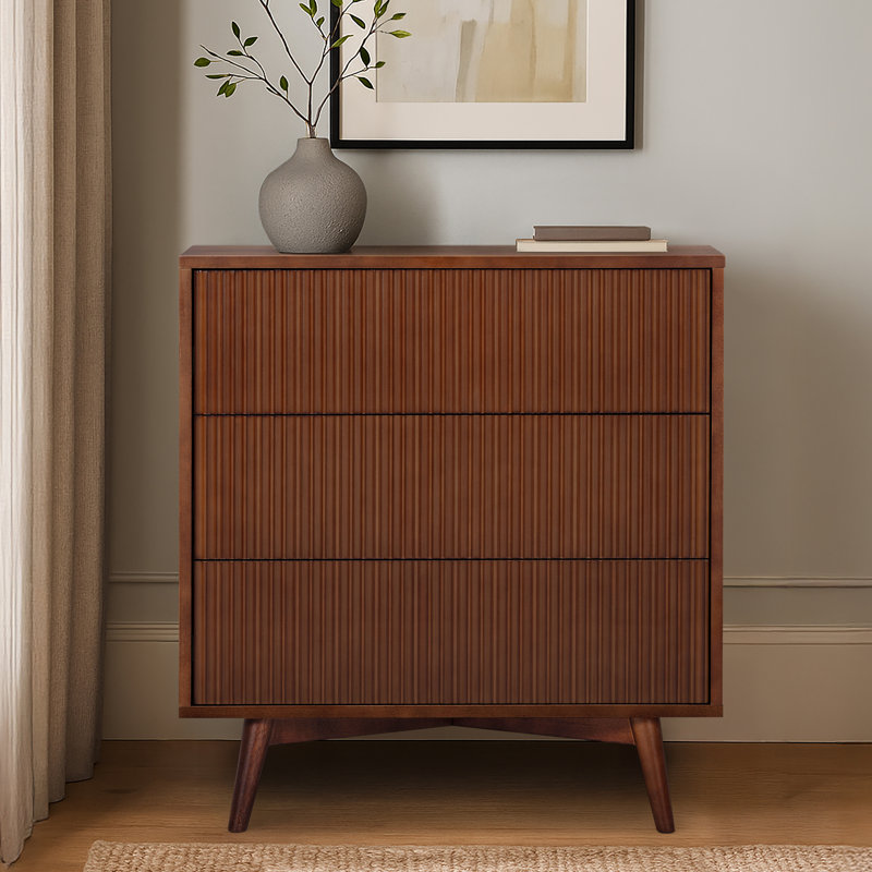 Commode 3 tiroirs Tremolo, Noyer