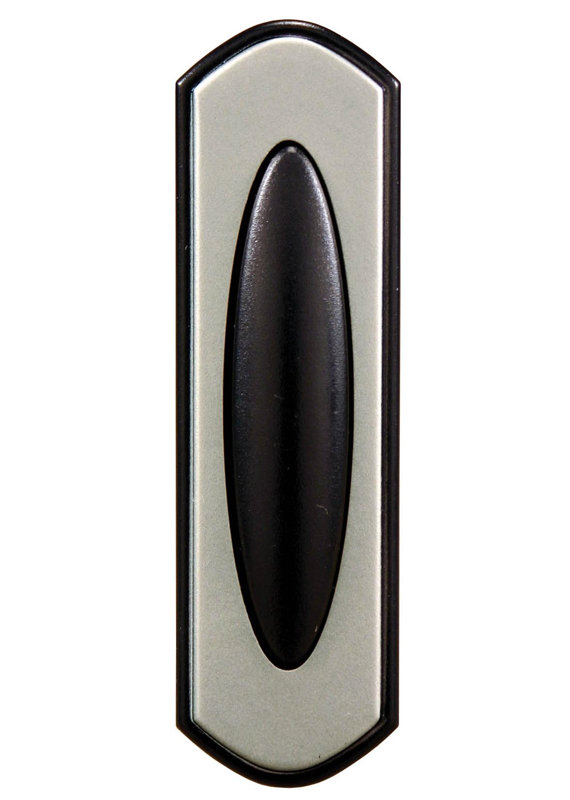 Black and Satin Nickel Wireless Push Button Doorbell