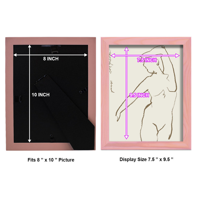 Toi et moi III - reproduction de cadre photo, H 15 po x l 12 po x P 1 po, Encadré rose