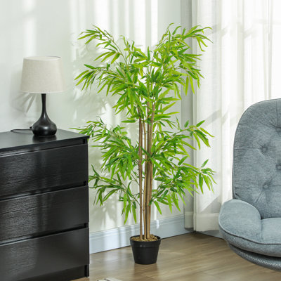 Artificial Bamboo Tree, 5ft Fake Decorative Plant in Nursery Pot