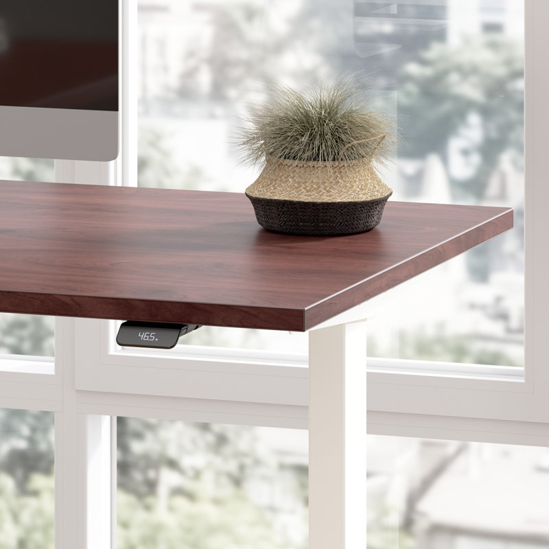 Bush Business Furniture Move 60 Series Electric Height Adjustable Standing Desk, Hansen Cherry, 27" H x 48" W x 24" D