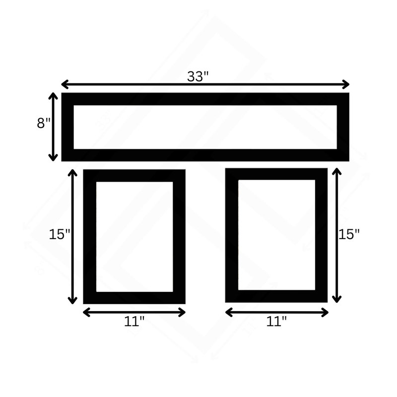 «Kitchen Friendship Collection III», vignette 3 pièces par Millwork, H 11 po x l 33 po x P 1 po, Black
