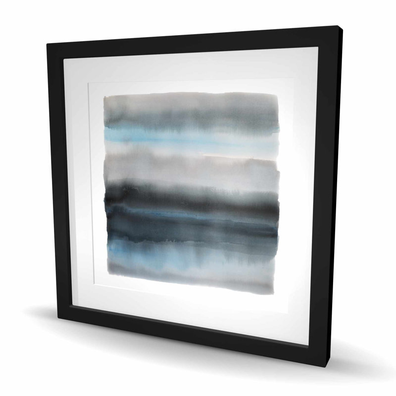 Nuance de bleu - Motif abstrait encadré, décor mat