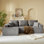 Canapé modulaire modulaire avec méridienne, canapé en forme de L moderne avec assise profonde, pour le salon et la chambre à coucher, aucun assemblage requis