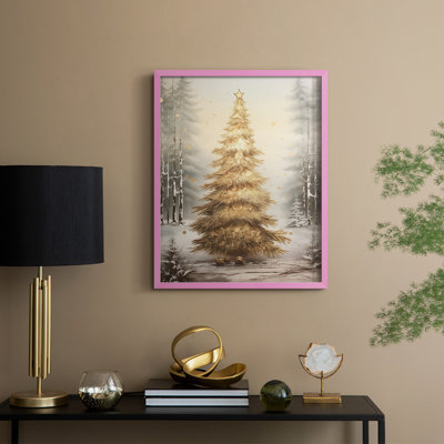 «Christmas Holiday Art», impression encadrée en bois massif