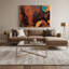 Art mural sur toile noire, motif de vachette Southwestern-339419574