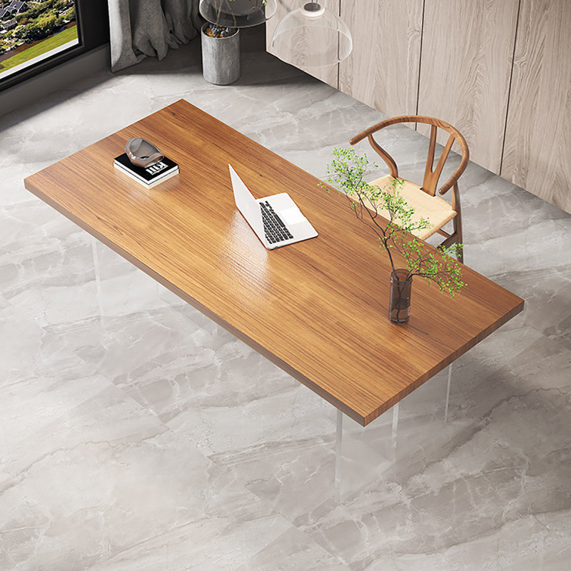 Bureau flottant moderne en bois massif et acrylique, H 29,5 po x l 55,1 po x P 27,6 po