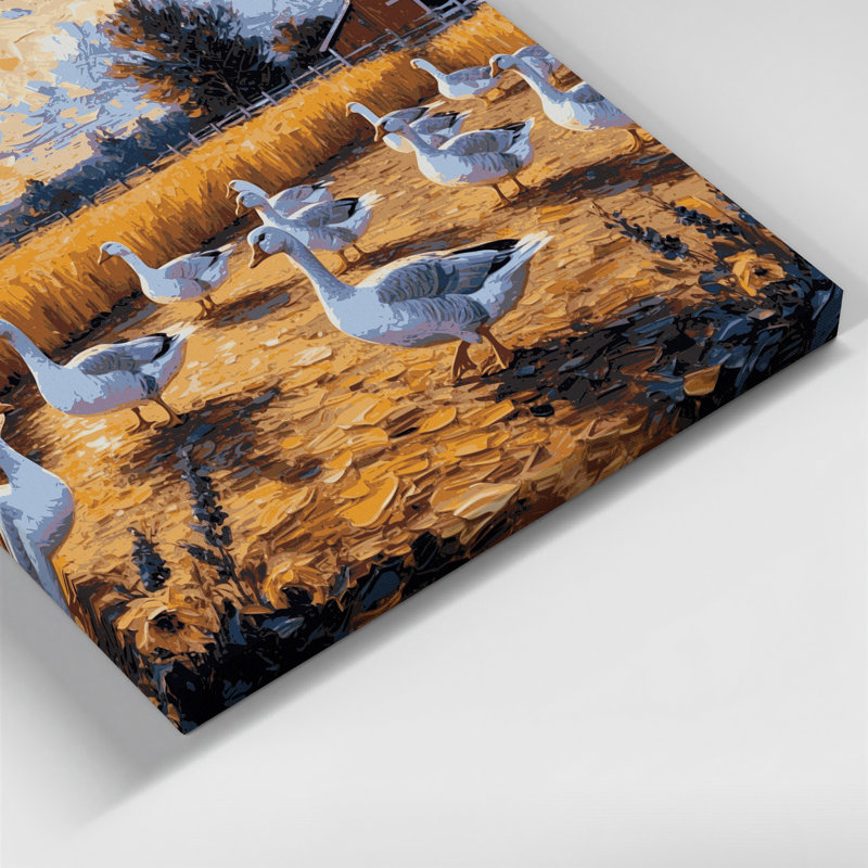 «Farm Geese Brown», art mural sur toile, H 12 po x l 12 po