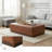 Multifunctional PU Leather Rubber Solid Wood Leg Ottoman Footrest Coffee Table Extra Seating