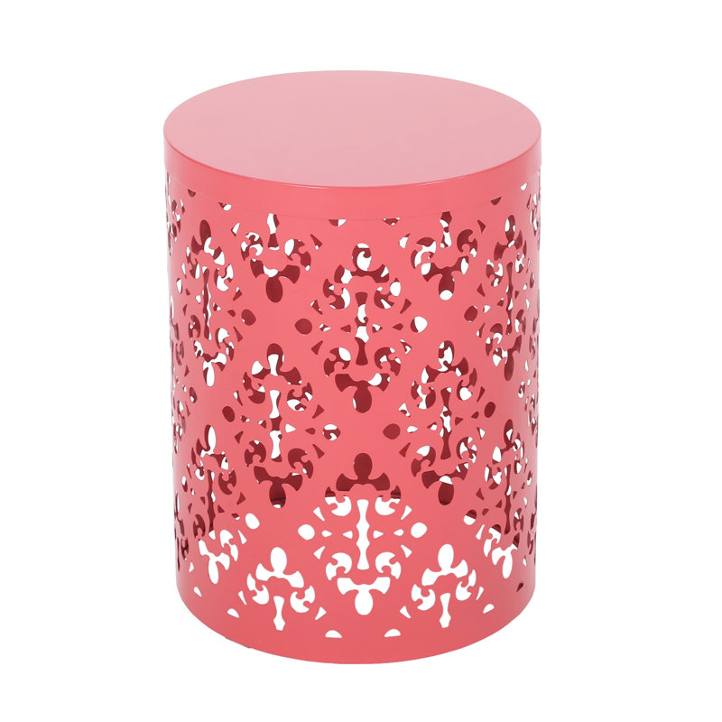 Table de bout d'extérieur en métal, Corail