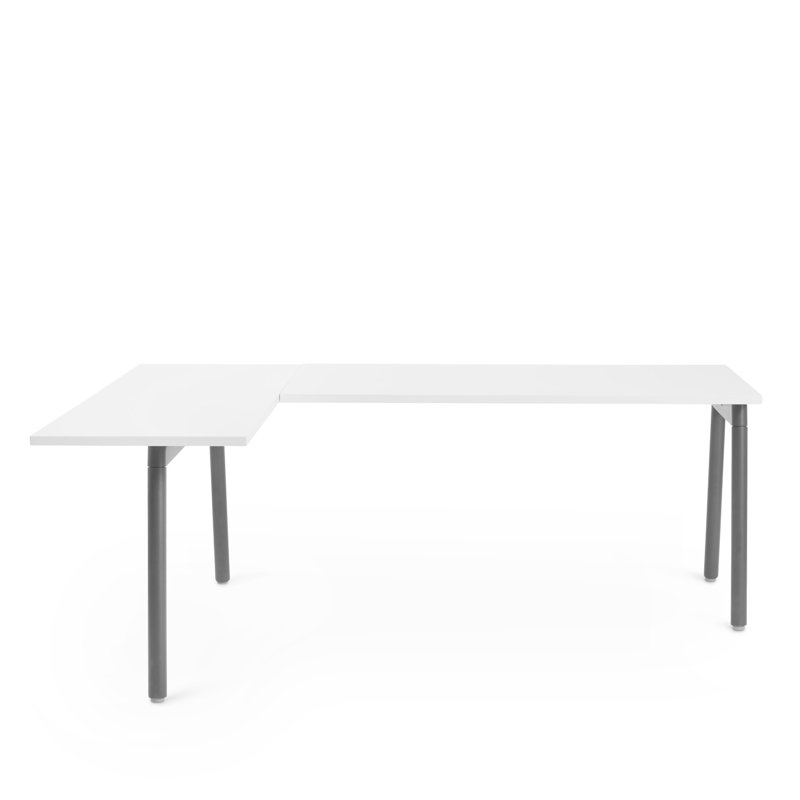 Bureau en coin Series A, LPL, Charbon / Blanc, Left Hand Facing, H 29 po x l 36 po x P 79 po