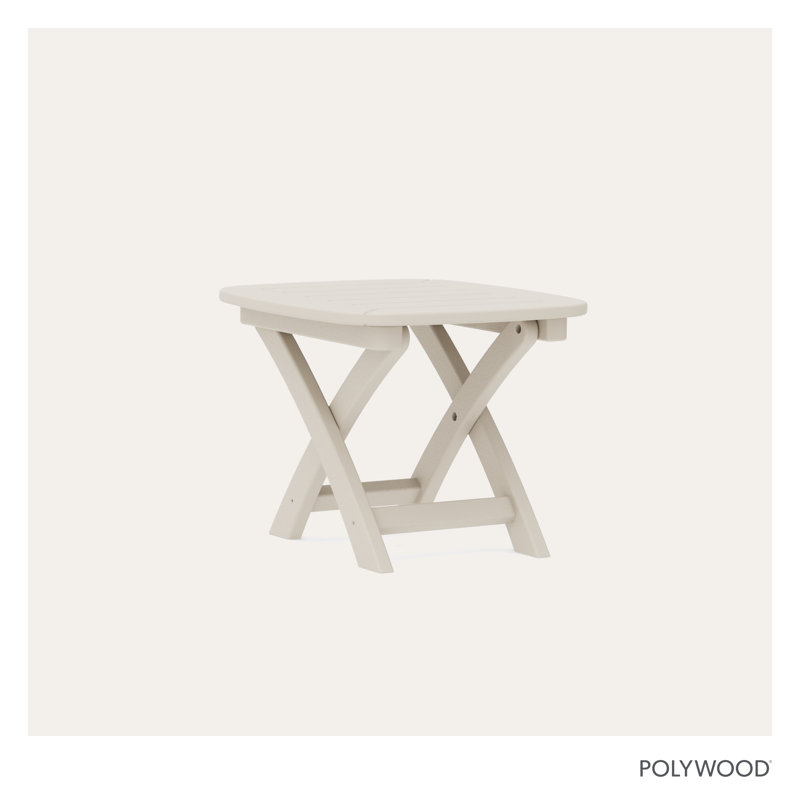 POLYWOOD Nautical 21" x 18" Side Table, Sand