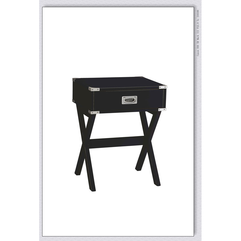 Babs Black Finish Accent Table, Black