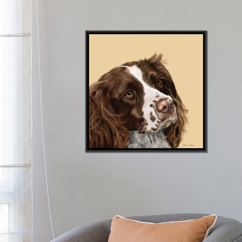 « épagneul », reproduction de photo sur toile tendue Vicki Newton, H 26 po x l 26 po x P 1,5 po, Toile avec cadre noir
