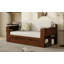 Lit de jour double avec bureau amovible, tiroirs de rangement et table d'appoint hydraulique-395202476-395202478