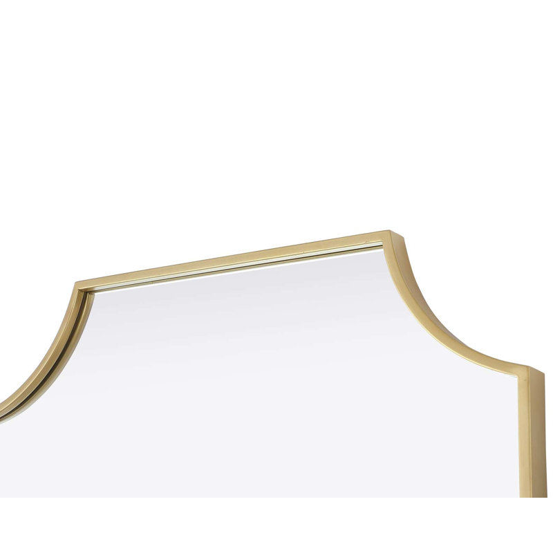 Notched Metal Mirror 24x36 inch in Brass, 36" x 24", Brass