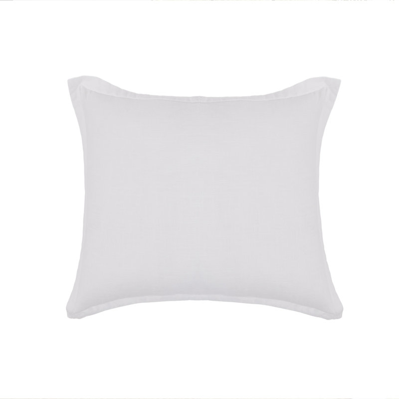 Georgie Bamboo Linen Sham, White, Euro