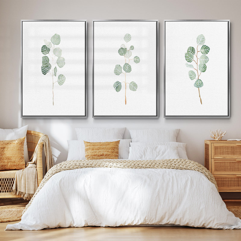 Douce branche d'eucalyptus doux 3 pièces, Argent, H 36 po x l 72 po