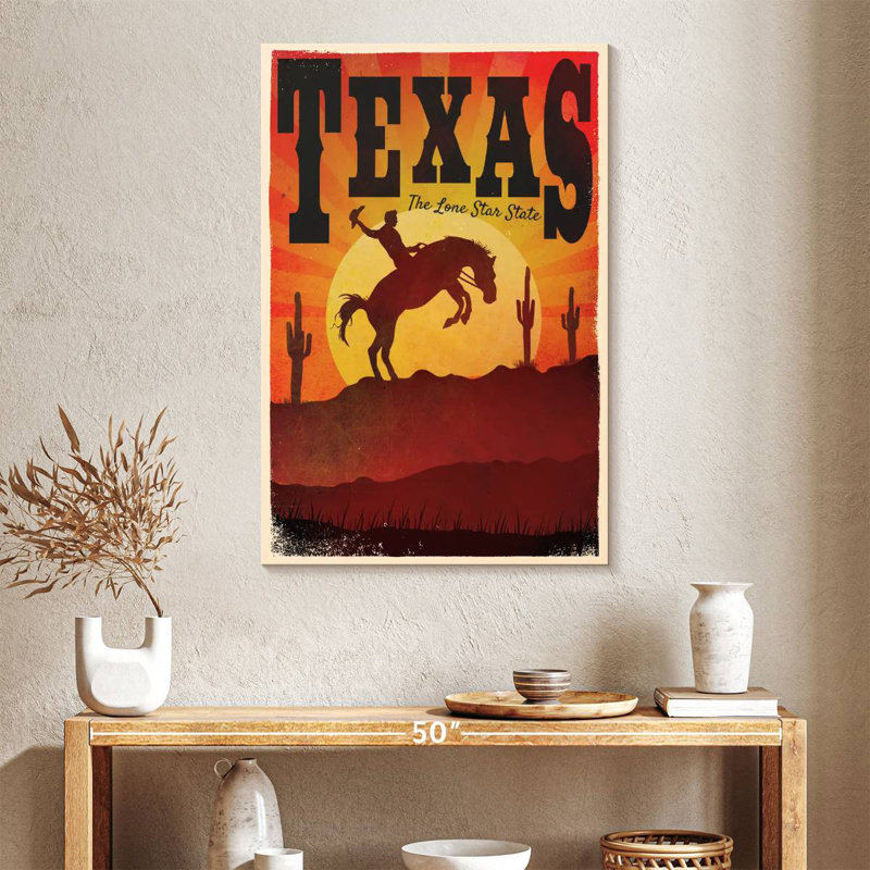 Texas State Poster, 39" H x 26" W