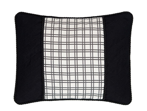 Black and White Check Cotton Rectangular Kids Pillow