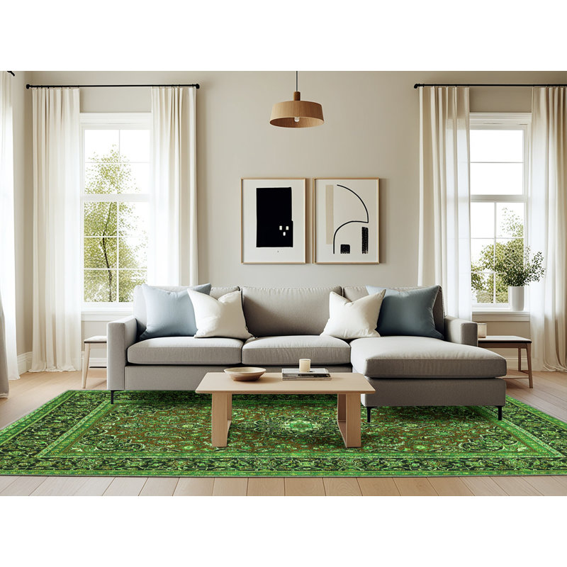 Washable Oriental Indoor Rug, Rectangle 6' x 9'