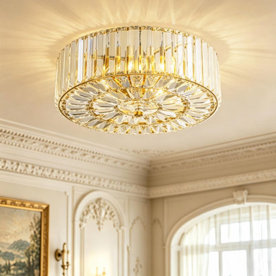 Abrego 3 - Light Glass Crystal Flush Mount Ceiling Light