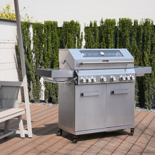 COSMOGRILL 6 - Burner Freestanding 96222.39 BTU BTU Gas Grill with Side Burner and Cabinet