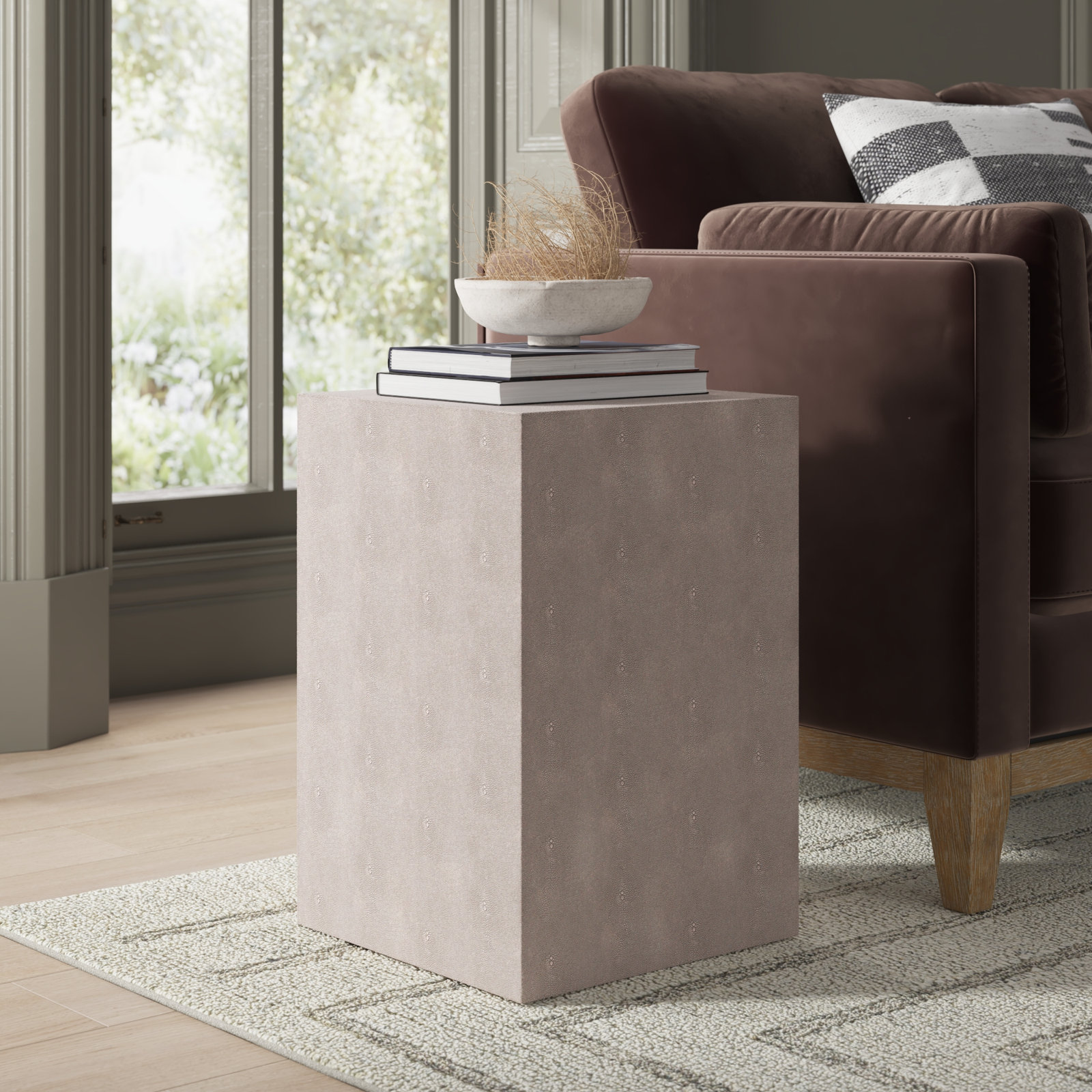 Maisel Solid Wood End Table, Gray