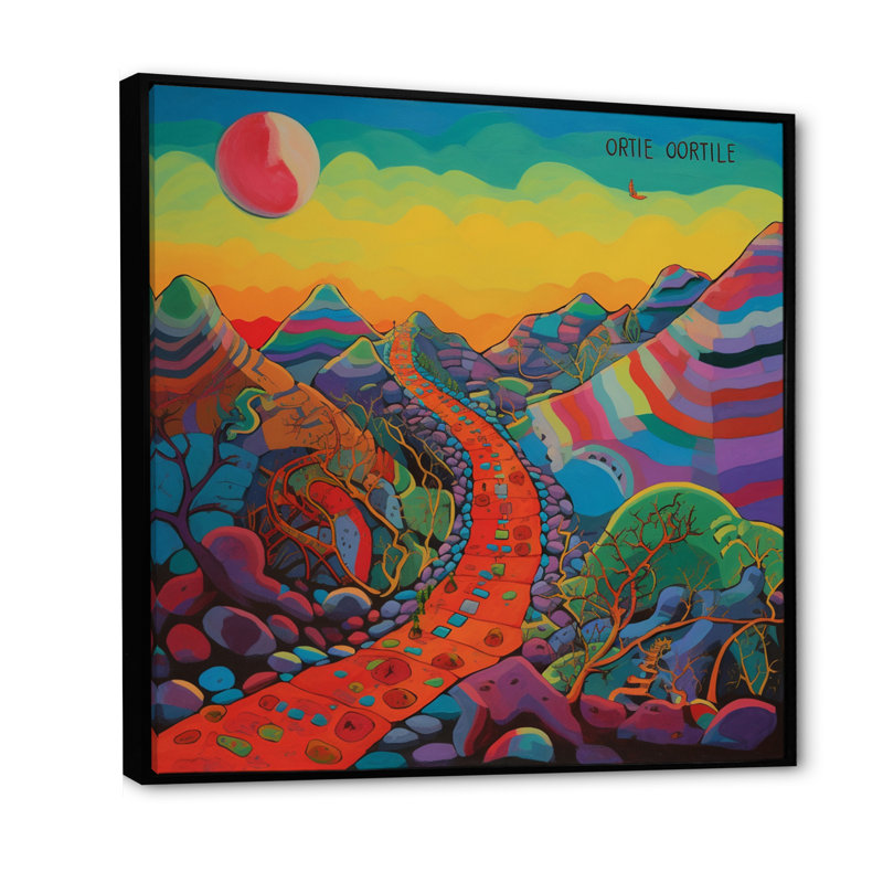 «The Obstacle Is Path Dreamy Rainbow Mountains», H 30 po x l 30 po x P 1 po, Cadre flottant noir