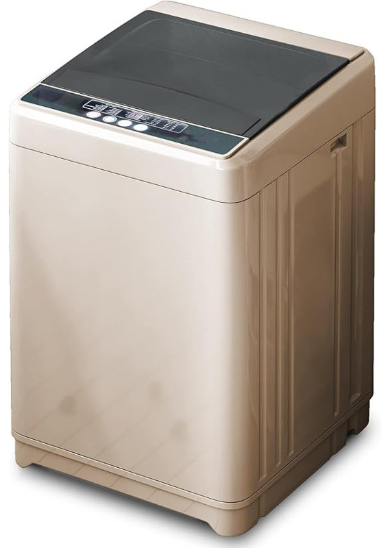 17.6lbs Full-Automatic Washing Machine,  2-in-1 Portable Washer-Dryer(1.7 Cu Ft Portable Washer) With Drain Pump, 10 Wash Programs 8 Water Levels, Compact Mini Washer And Spin-dryer Combo For Dorms, Apartment, RV (Brown)