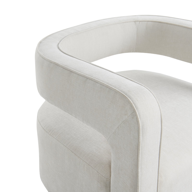 Fauteuil demi-tonneau pivotant Bilyou, Crème performance