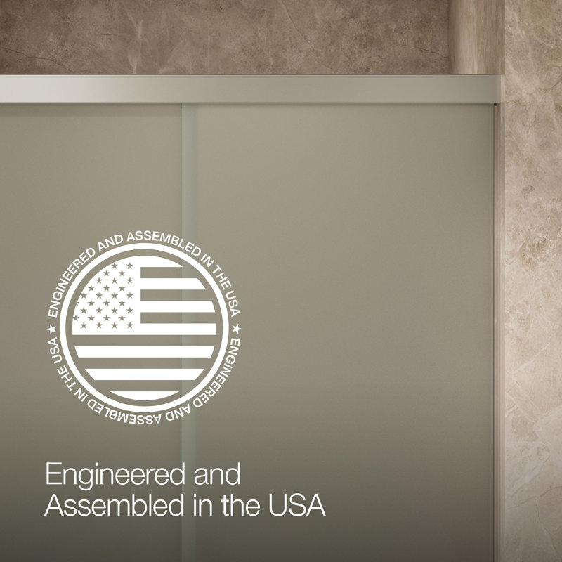 Revelsliding Shower Door, 76-In H X 44-5/8 - 47-5/8-In W, With 5/16-In Thick Frosted Glass
