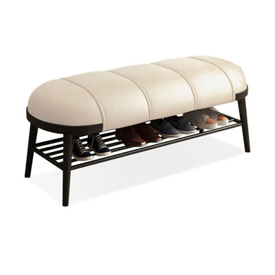 Cream Upholstered Bench