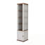 Armoire de rangement rotative avec miroir pleine longueur et tablettes ouvertes