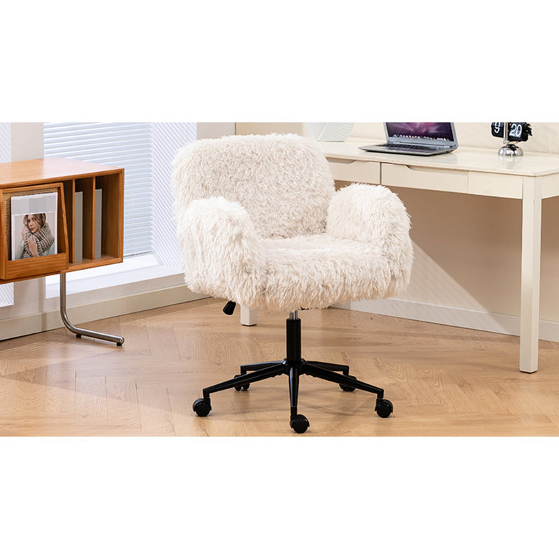 Fauteuil en laine polaire moelleuse, pliable, design croisé, hauteur réglable pour une assise confortable et relaxante, couleur crème, convient à tous les espaces, doux et confortable