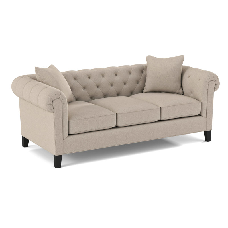 Caspar Upholstered 82'' Sofa, Gypsy Cream Performance Microfiber