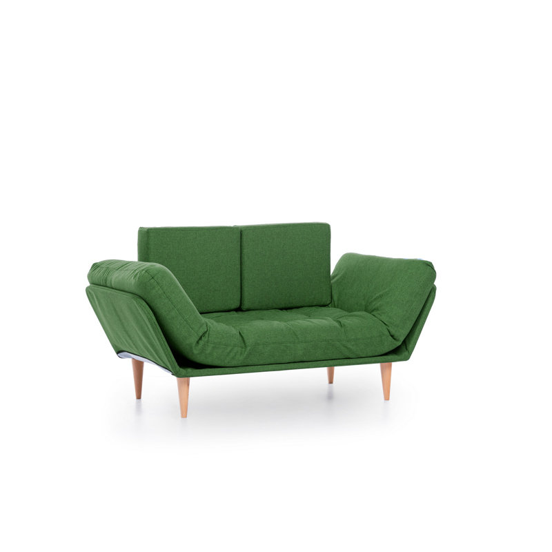 Halcombe 78.74" Linen Flared Arm Sleeper, Green