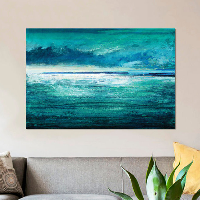 «Reflection on the Horizon I», reproduction d'art sur toile tendue, H 18 po x l 26 po x P 1,5 po, Toile avec cadre noir