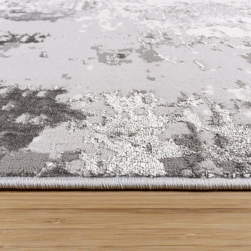 Tapis en polypropylène gris Braga Tiaga, Rectangle 5 pi 3 po x 7 po