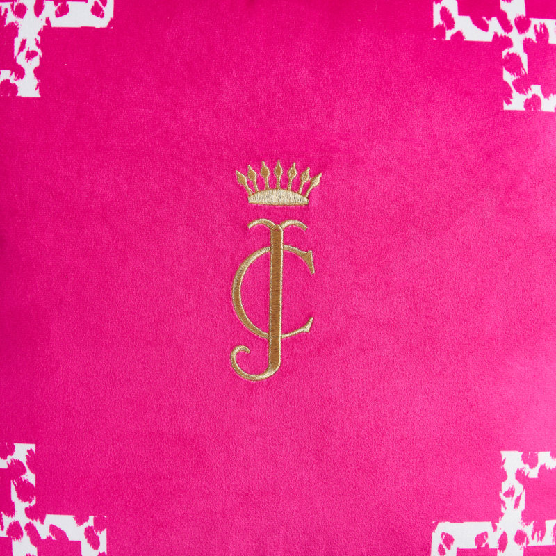 Juicy Couture Velvet Lattice Pillow, Hot Pink